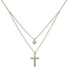 Double Necklace Cross & Single Stone