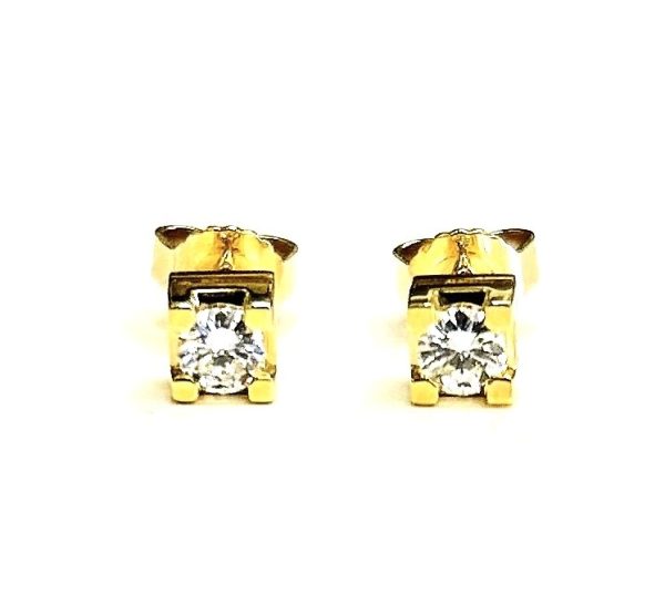 Single Stone Earrings with Diamonds