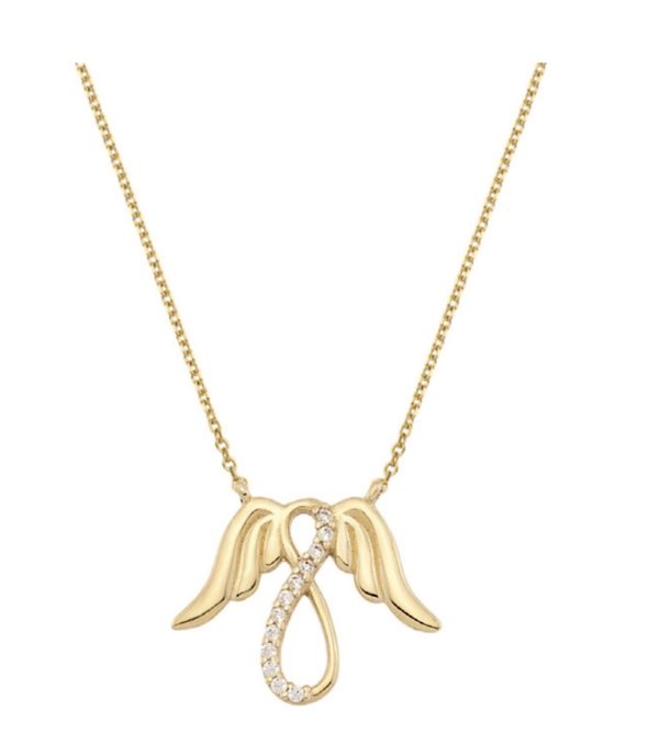 Gold Necklace infinity with wings